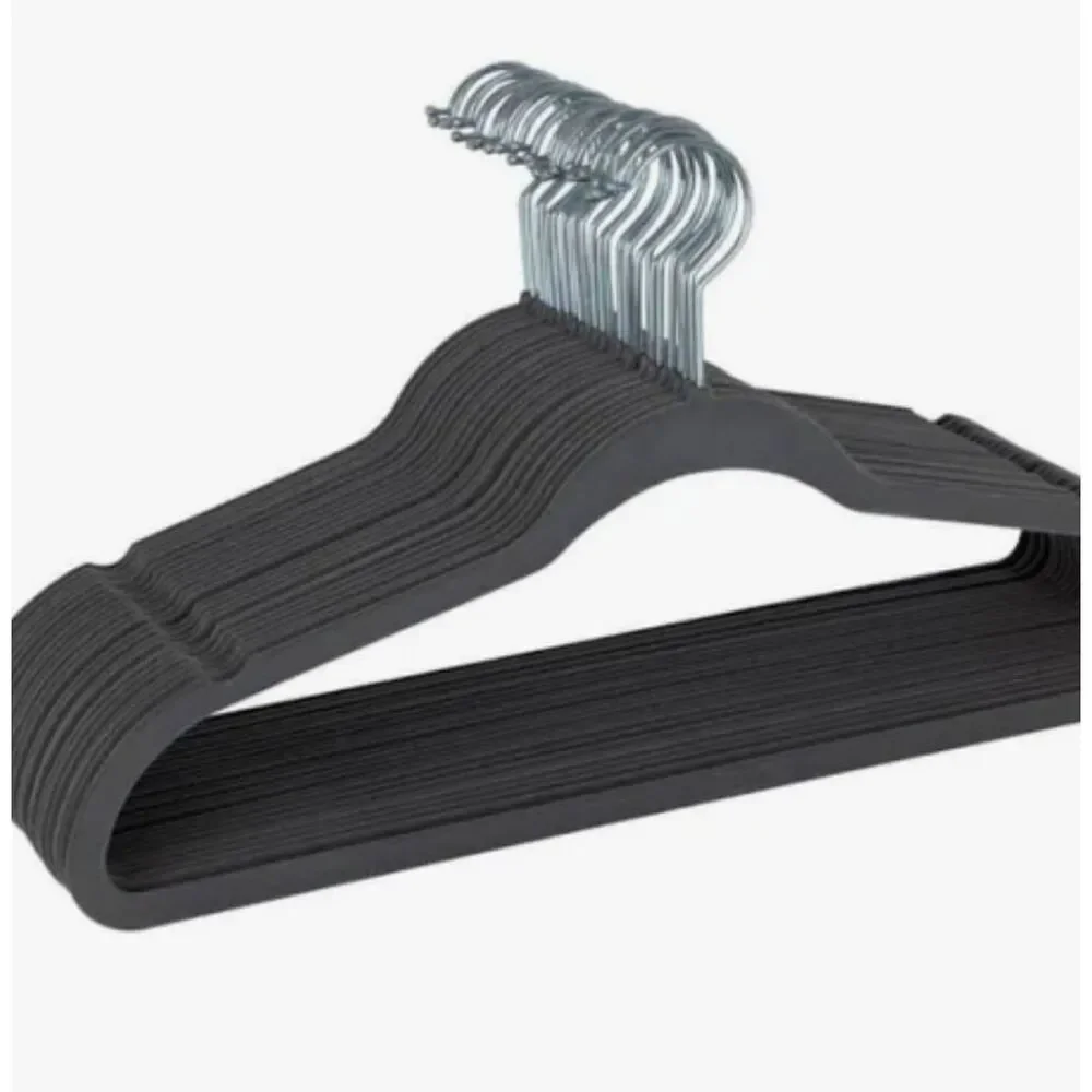 Juicy Couture Home 35-Piece Velvet Space Saving Hangers- Grey